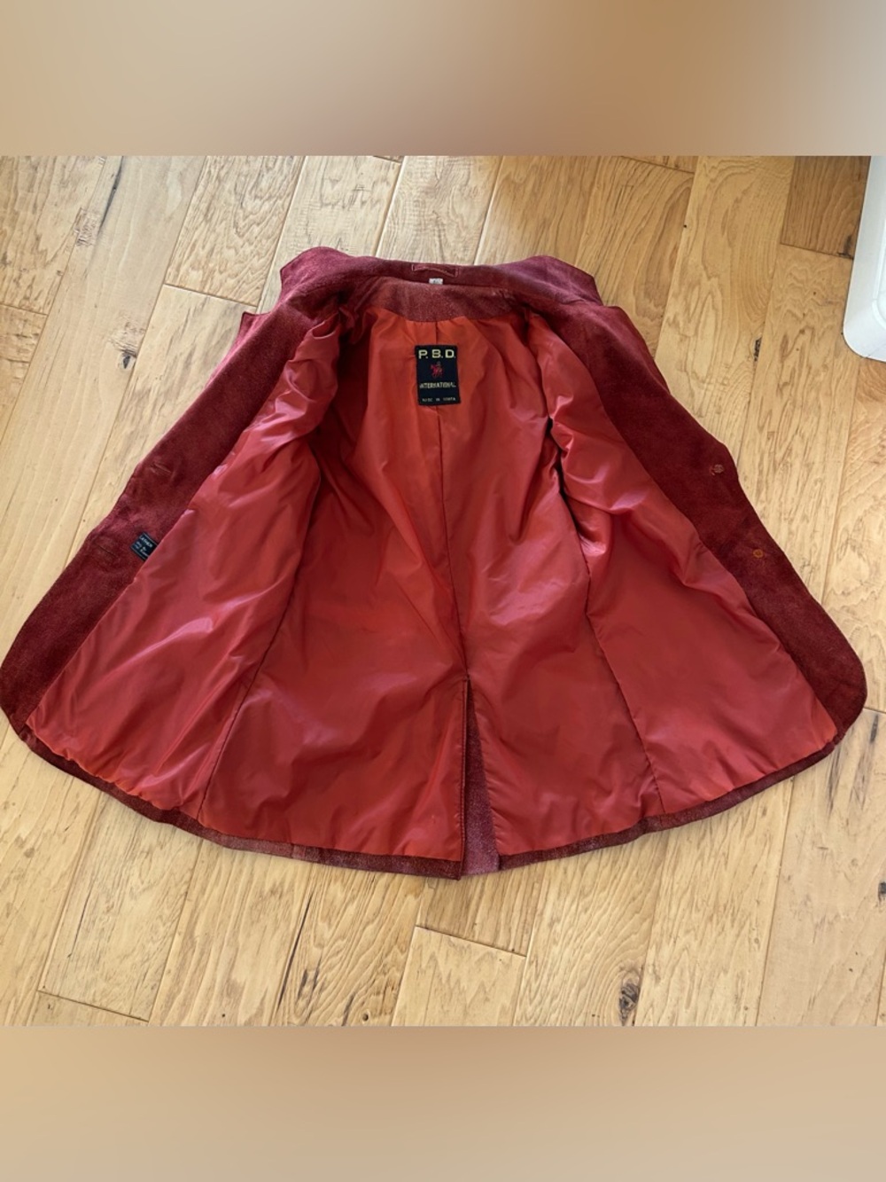 PBD International Vintage Suede Jacket Button Front Small Rusty Red Leather - Picture 4 of 5